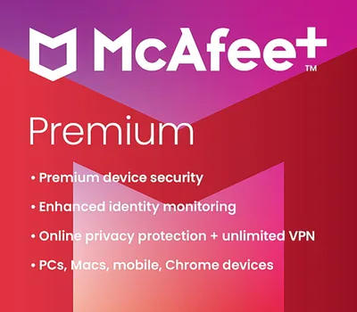 McAfee+ Premium Individual Key (1 Year / Unlimited Devices) — лицензионный ключ