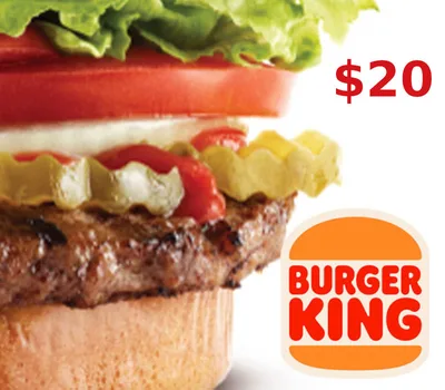 Burger King $20 Gift Card US — лицензионный ключ